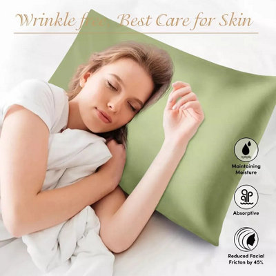 Anti Allergic Pillowcases Pair Soft Luxury Satin Silk Anti Hairfall Pack of 2 Pillow Covers