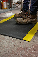 Anti-Fatigue Mat Industrial Safety Edge Kumfi Pebble 60 x 90cm Black/Yellow