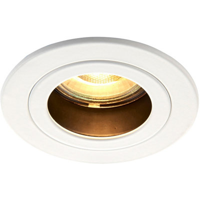 Anti-Glare Recessed Ceiling Downlight - Dimmable 50W GU10 Reflector - Matt White