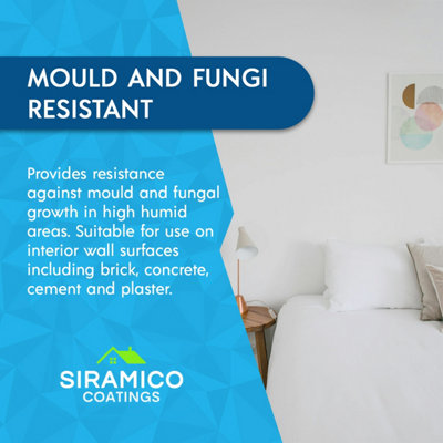 Anti Mould Paint - 1 Litre - Matt White - 10 Year Anti Mould Resistance - Quick Drying, Waterbased & No Odour