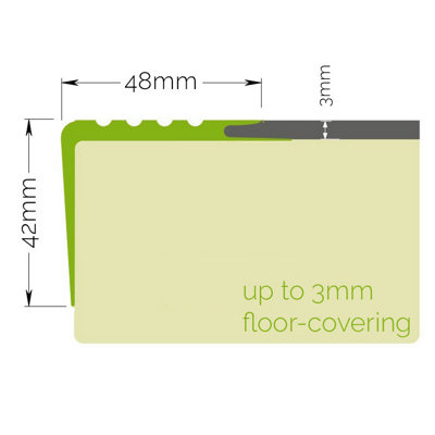 Anti non slip stair PVC nosing rubber angle step edge trim  PMW 150cm black