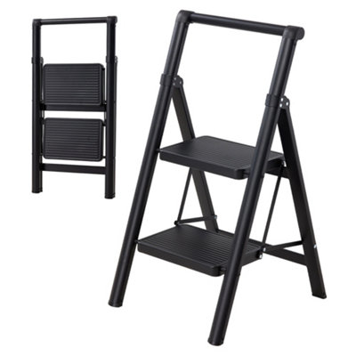 Anti-Slip 2 Step Ladder with Wide Pedals 150kg Max Capacity