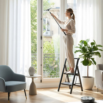 Anti-Slip 2 Step Ladder with Wide Pedals 150kg Max Capacity