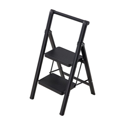 Anti-Slip 2 Step Ladder with Wide Pedals 150kg Max Capacity