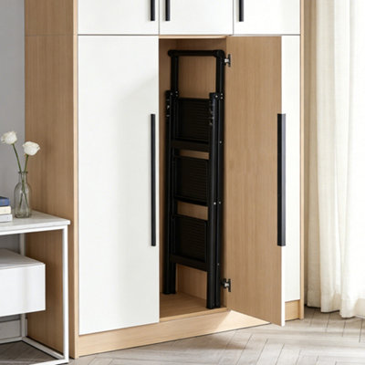 Anti-Slip 3 Step Ladder with Wide Pedals 150kg Max Capacity