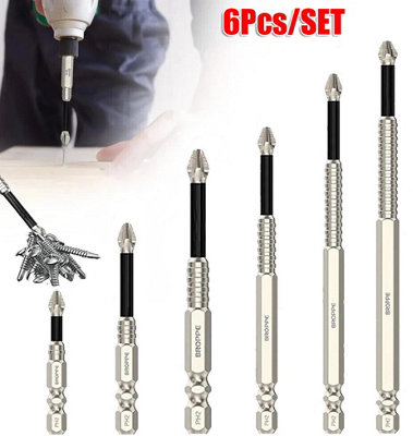Anti-Slip 6PCS High Magnetic Screw Driver Drill Bit Set Magnetic Drill Bits