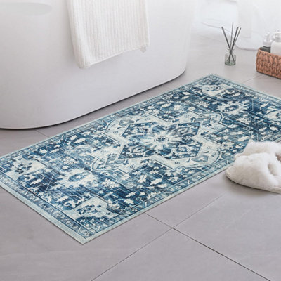 Anti Slip Bath Mat Luxury Modern Bathroom Shower Rug Traditional Small Rugs Washable Easy Care Non-Shedding 40x60 cm