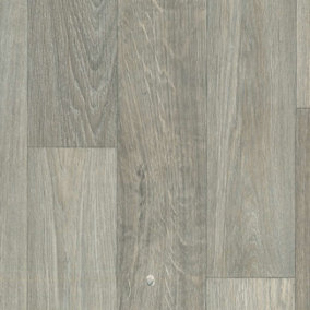 Anti-Slip Beige Wood Effect Vinyl Flooring For LivingRoom, Kitchen, 2.8mm Cushion Backed Vinyl Sheet-1m(3'3") X 3m(9'9")-3m²