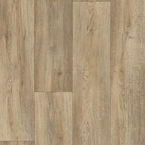 Anti-Slip Brown Wood Effect Vinyl Flooring For DiningRoom LivingRoom Conservatory And Kitchen Use-1m X 4m (4m²)