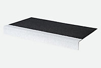 Anti-Slip GRP Stair Treads 55mm x 345mm x 1.5m Black/White