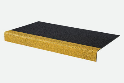 Anti-Slip GRP Stair Treads 55mm x 345mm x 1m Black/Yellow