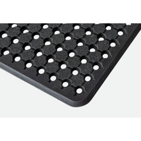 Anti-Slip Hard-Wearing Rubber Walkway Utility Mat 100cm x 10m Roll Black