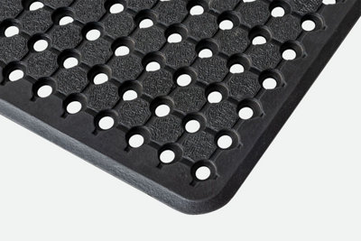 Anti-Slip Hard-Wearing Rubber Walkway Utility Mat 100cm x 5m Roll Black