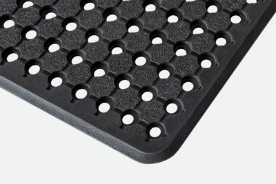 Anti-Slip Hard-Wearing Rubber Walkway Utility Mat 120cm x 180cm Black