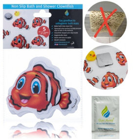 Anti slip Kids Bath Stickers Clownfish ( 5x Pack )