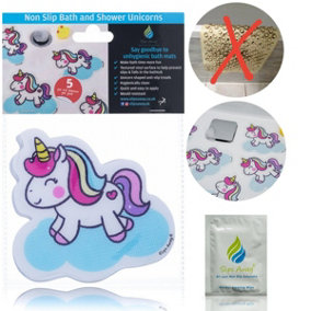 Anti Slip Kids Bath Stickers Cute Unicorn ( 5x Pack )