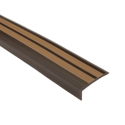 Anti Slip Self-Adhesive Angle Stair Nosing - Various colours - Brown