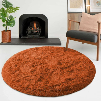 Anti Slip Shaggy Fluffy Rugs Large Area Round Rug Living Room Bedroom Carpet