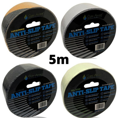 Anti Slip Tape Roll Traction Strong Grip Abrasive 80 Grit UK BRAND Slips Away ( BLACK 50mm x 5m )