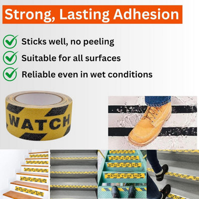 Non Slip Safety Tape - Quartz Sand Anti Slip PVC Tape For Stairs & Floors, 5m Green Roll