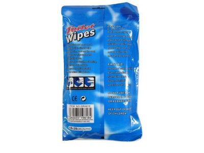 Antibacterial Toilet Cleaning Wipes (Large Extra Strength Flushable Kills Bacteria) x40