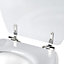 Antibacterial Wooden Toilet Seat Stainless Steel Adjustable Hinges MDF Oval
