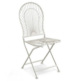 Antibe 2 Folding Square Back Chairs - L40 x W44 x H94 cm - Ivory Green