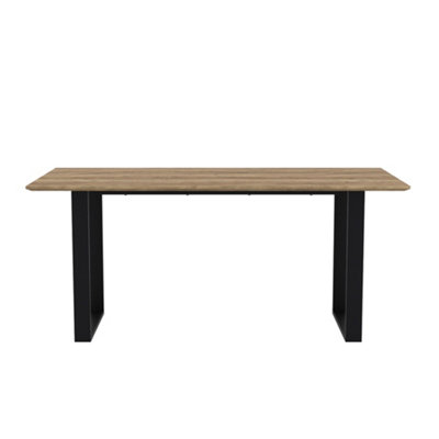 Antibes Dining Table - MDF/Metal - L180 x W90 x H76 cm - Russet/Black Matte