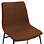 Antico Premium Brown Faux-Leather Modern Fixed Height Chair, Single