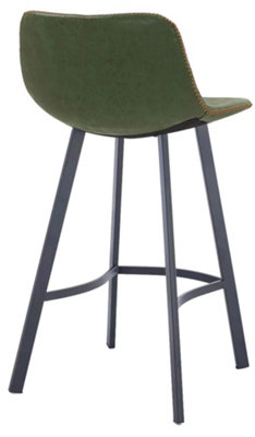 Antico Single Kitchen Bar Stool, Powder-Coated Stainless Steel Legs With Footrest, Breakfast Bar & Home Barstool, Sage Green
