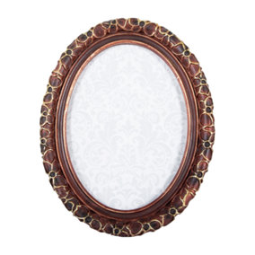 Antique and Vintage Rustic Burgundy Oval 5x7 Picture Frame for Table or Wall