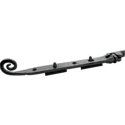 Antique Black Curly Tail Casement Stays - 200mm - Window Peg Bar