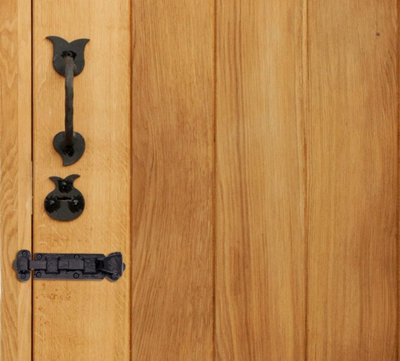 Antique Black Door Bolt Scroll Style Surface Mounted Sliding Lock 200mm Straight Lock Bolt for Sliding Doors Gates & Cabinet (1pc)