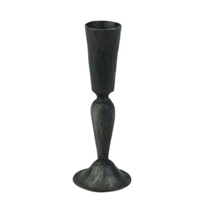 Antique Black Fluted Table Decoration Candle Holder Stand
