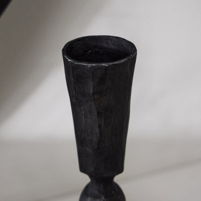 Antique Black Fluted Table Decoration Candle Holder Stand