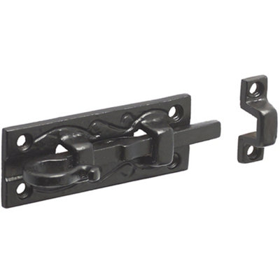 Antique Black Straight Bolts 100mm - Classic Hardware for Timeless Designs - Door Bolt Lock