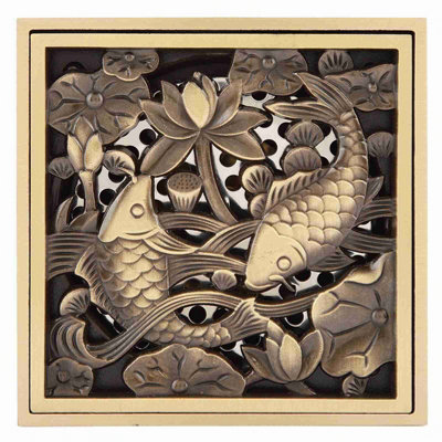 Garosa 10cm Floor Drain Grate - Antique Brass, Brass Construction, For Kitchen Bathroom Laundry