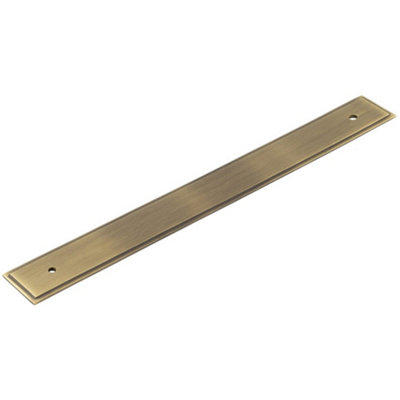 Antique Brass Backplate for Cabinet Handle 268x30mm - Elegant Hardware Upgrade - Kitchen Drawer Pull Handle