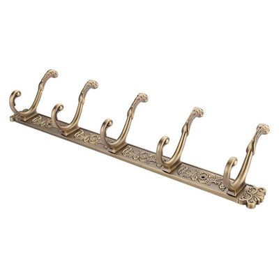 Antique Brass Bathroom 5 Hooks Dressing-Gown Towel Door Wall Mounted Hangers