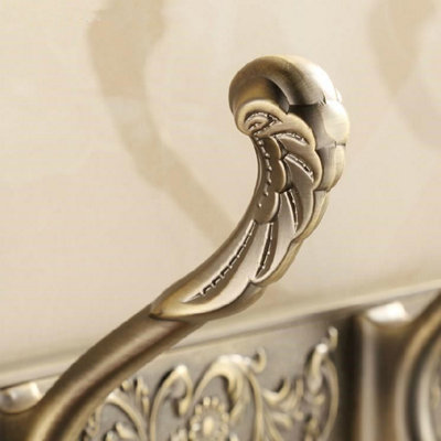 Antique Brass Bathroom 5 Hooks Dressing-Gown Towel Door Wall Mounted Hangers - 6