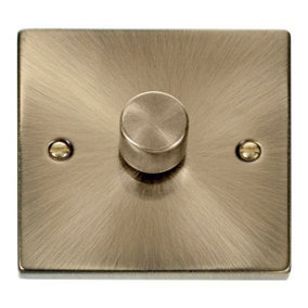 Antique Brass Dimmer Switch 1 Gang 2 Way LED 100W Trailing Edge  - SE Home
