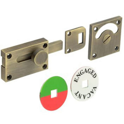 Antique Brass Indicator Lock for Enhanced Privacy - Sliding Bathroom Toilet Door Bolt