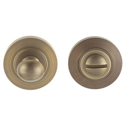 Antique Brass Inner Turn & Release Lock with 7 Rose Options - Door Handle