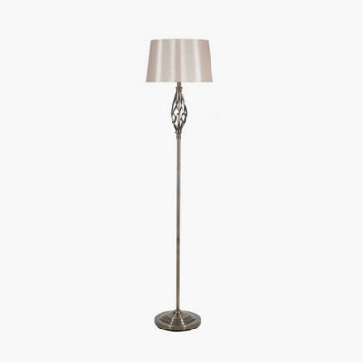 Antique Brass Metal Twist Design Floor Lamp