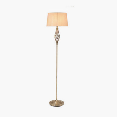Antique Brass Metal Twist Design Floor Lamp