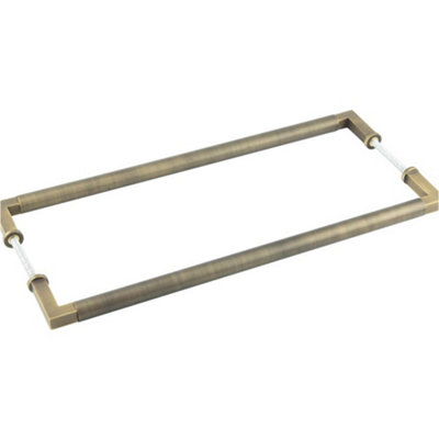 Antique Brass Pull Handle 425mm Back to Back for Cabinets and Doors - Door Handle
