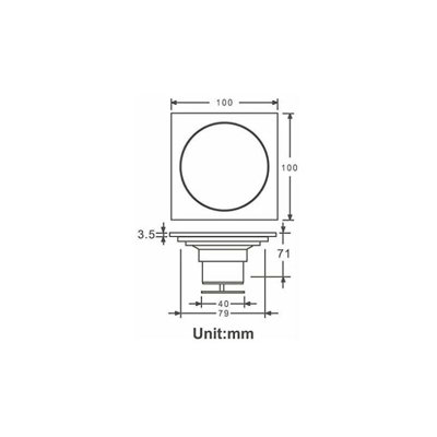 Antique Brass Shower Drain, Square Anti odor Floor Drain Shower Grid for Bathroom Large Caliber 10 x 10 cm, Bathroom Accessories
