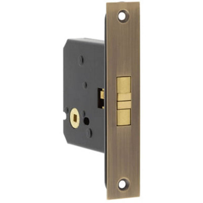 Antique Brass Sliding Door Bathroom Lock for Privacy and Security - Door Lock