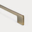 Antique Brass Slimline Square Cabinet Pull Handle - Solid Brass - Hole Centre 320mm - SE Home