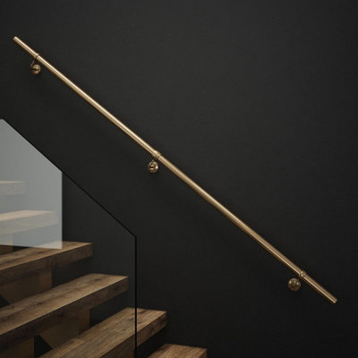 Antique Brass Stair Hand Rail Kit 2.4M